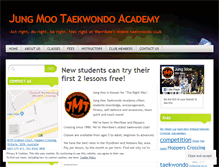 Tablet Screenshot of jungmootaekwondo.com